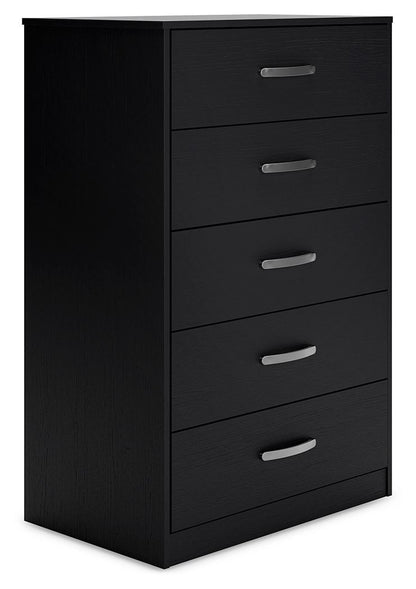 Finch - Black - Five Drawer Chest - 46" Height - Hornell Furniture Outlet