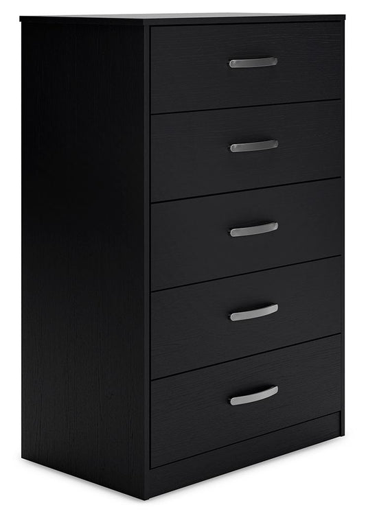 Finch - Black - Five Drawer Chest - 46" Height - Hornell Furniture Outlet
