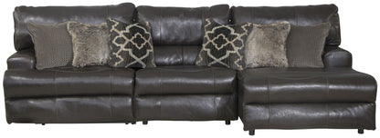 Como - 3 Piece Italian Leather Match Reclining Sectional - Hornell Furniture Outlet
