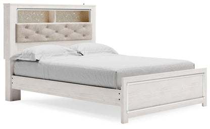 Altyra - White - Queen Panel Bookcase Bed With Roll Slats - Hornell Furniture Outlet