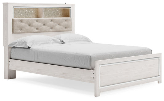 Altyra - White - Queen Panel Bookcase Bed With Roll Slats - Hornell Furniture Outlet
