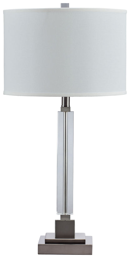 Deccalen - Clear / Silver Finish - Crystal Table Lamp - Hornell Furniture Outlet