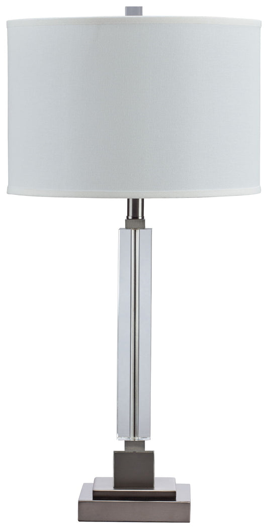 Deccalen - Clear / Silver Finish - Crystal Table Lamp - Hornell Furniture Outlet