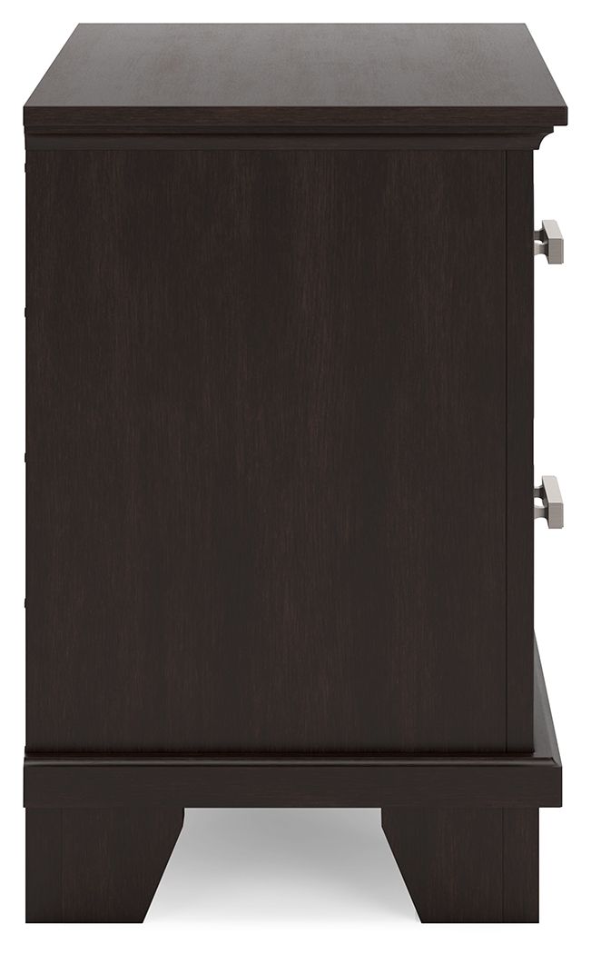 Covetown - Dark Brown - Two Drawer Night Stand - Hornell Furniture Outlet