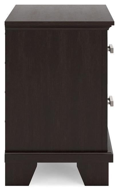 Covetown - Dark Brown - Two Drawer Night Stand - Hornell Furniture Outlet