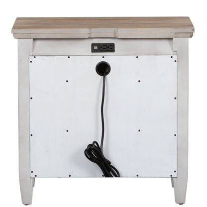 Heartland - 1 Drawer Nightstand With Charging Station - White - Hornell Furniture Outlet