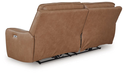 DeepWakes - Caramel - 2 Seat Power Reclining Sofa Adjustable Headrest - Hornell Furniture Outlet