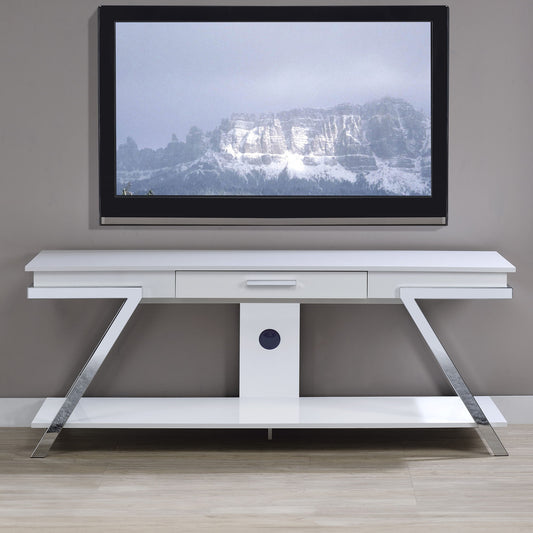 Zena - TV Stand With Drawer - White - Hornell Furniture Outlet