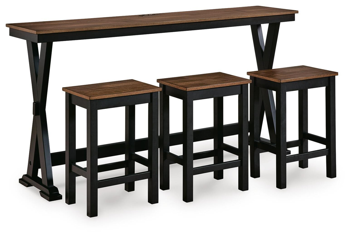 Wildenauer - Rectangular Dining Room Counter Table Set (Set of 4) - Brown / Black - Hornell Furniture Outlet
