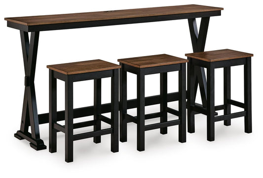 Wildenauer - Rectangular Dining Room Counter Table Set (Set of 4) - Brown / Black - Hornell Furniture Outlet
