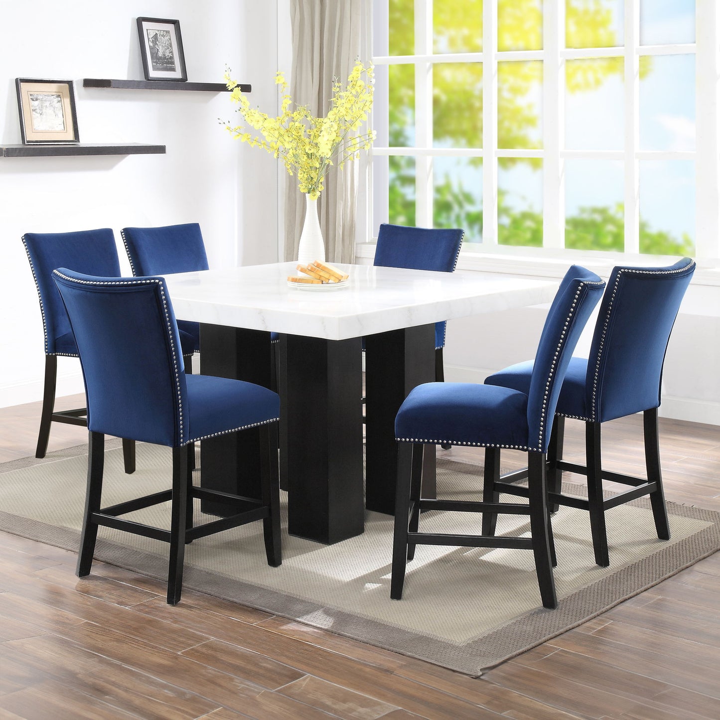 Camila - Square Counter Dining Set - White Top - Hornell Furniture Outlet