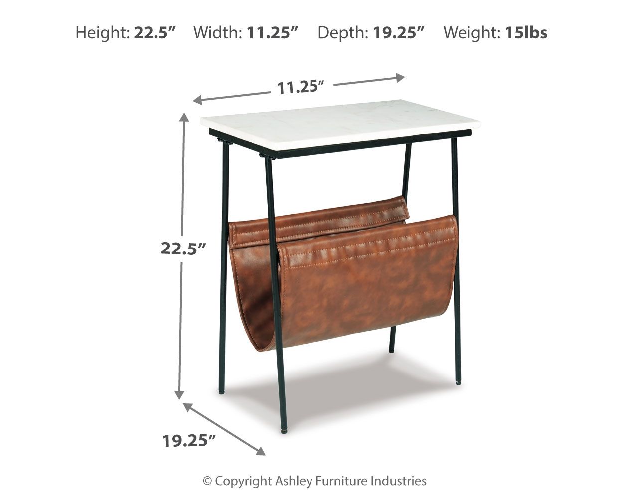 Etanbury - Accent Table - Brown / Black / White - Hornell Furniture Outlet