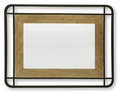 Beelman - Black / Brown - Accent Mirror - Hornell Furniture Outlet