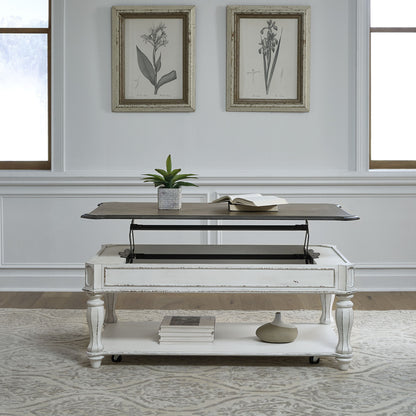 Magnolia Manor - Lift Top Cocktail Table - White - Hornell Furniture Outlet