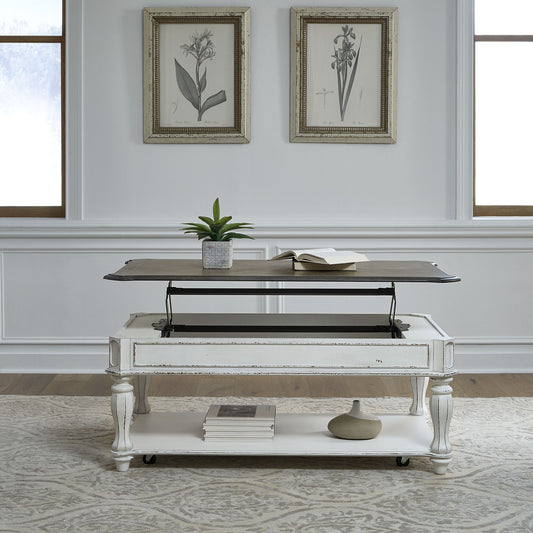 Magnolia Manor - Lift Top Cocktail Table - White - Hornell Furniture Outlet