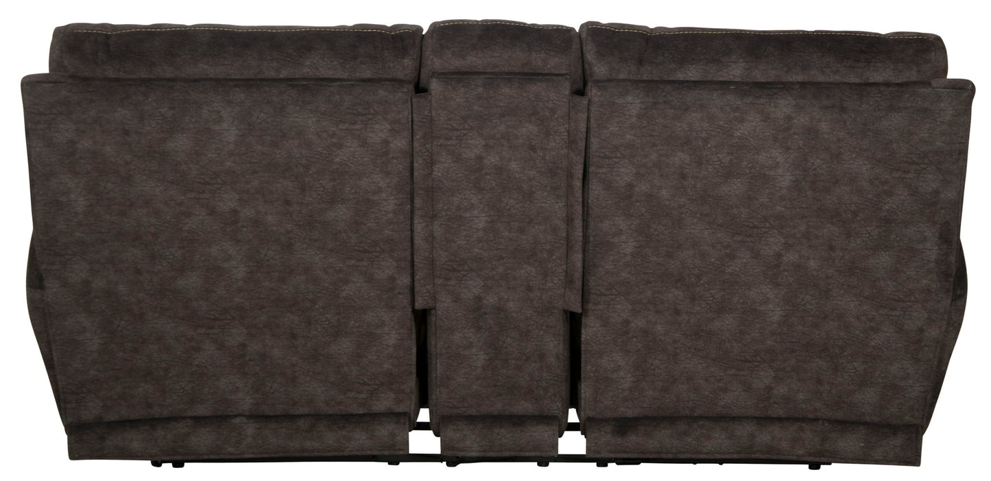 Sedona - Power Headrest Lay Flat Reclining Console Loveseat With Storage & Cupholders - Hornell Furniture Outlet