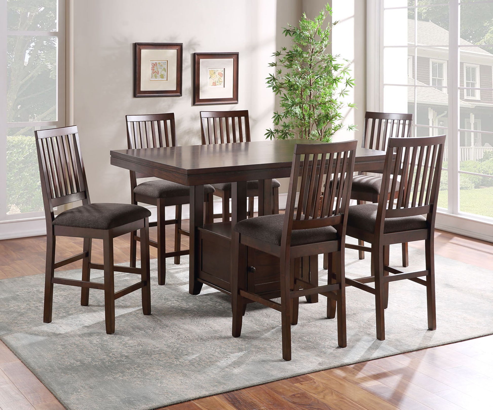 Yorktown - Counter Table - Dark Brown - Hornell Furniture Outlet