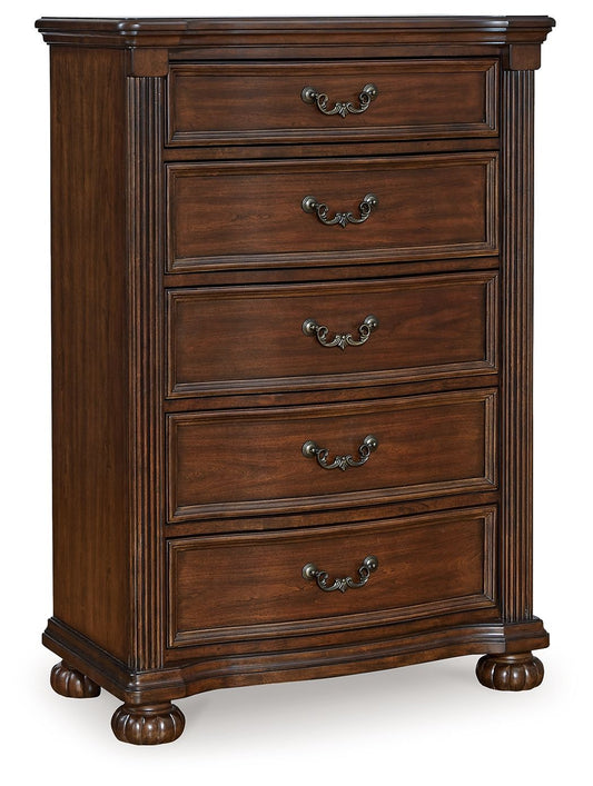 Lavinton - Brown - Five Drawer Chest - Hornell Furniture Outlet