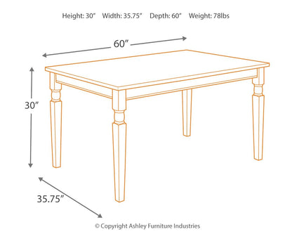 Whitesburg - Brown / Cottage White - Rectangular Dining Room Table - Hornell Furniture Outlet