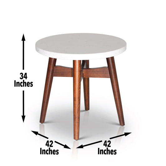 Serena - Silverstone Round End Table - White - Hornell Furniture Outlet