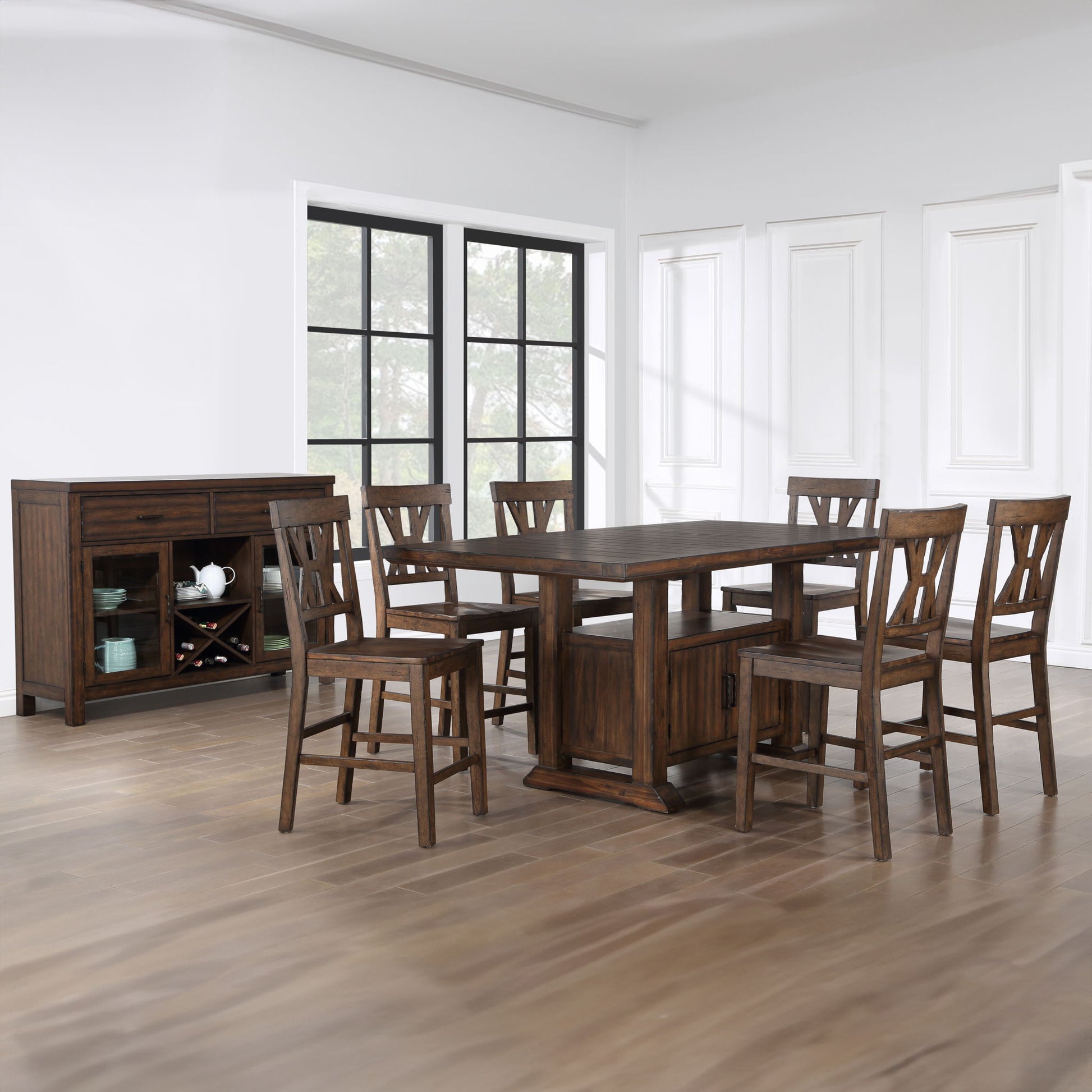 Auburn - Counter Stool (Set of 2) - Dark Brown - Hornell Furniture Outlet