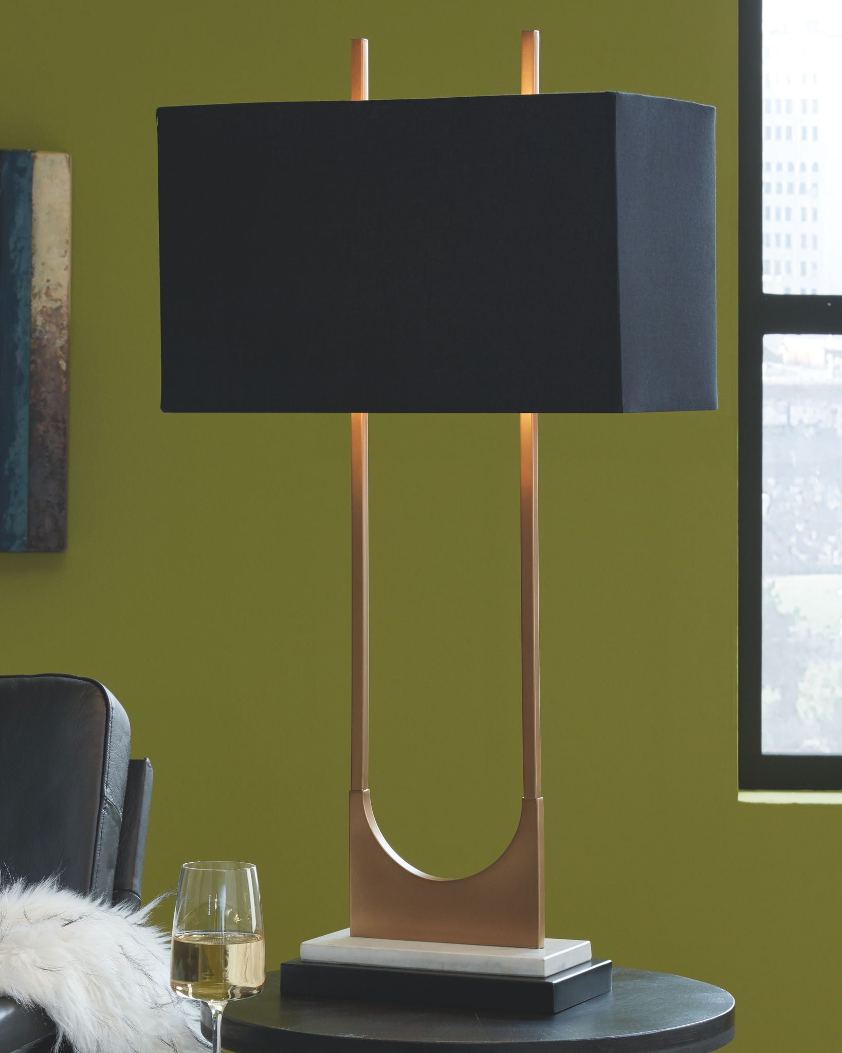 Malana - Brass Finish - Metal Table Lamp - Hornell Furniture Outlet