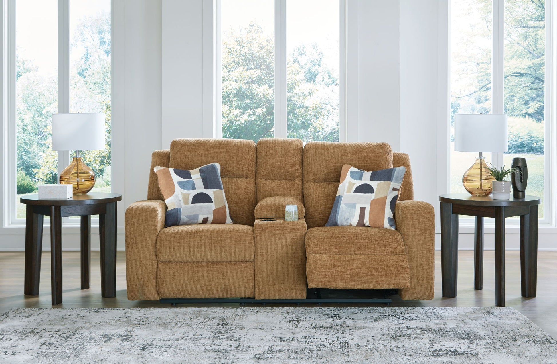 Kanlow - Dbl Reclining Loveseat With Console - Hornell Furniture Outlet