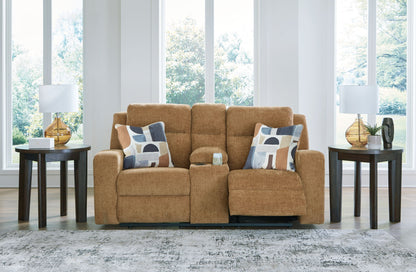 Kanlow - Dbl Reclining Loveseat With Console - Hornell Furniture Outlet