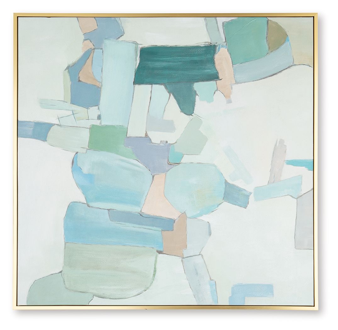 Wynburn - White / Blue / Green - Wall Art - Hornell Furniture Outlet