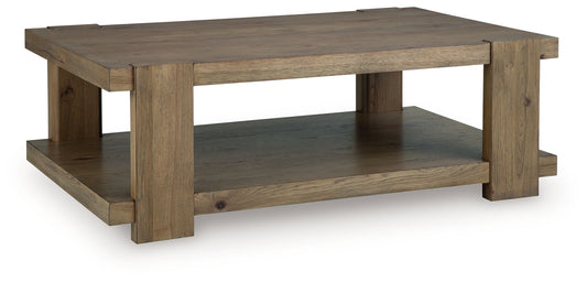 Flangren - Rectangular Cocktail Table - Light Brown - Hornell Furniture Outlet
