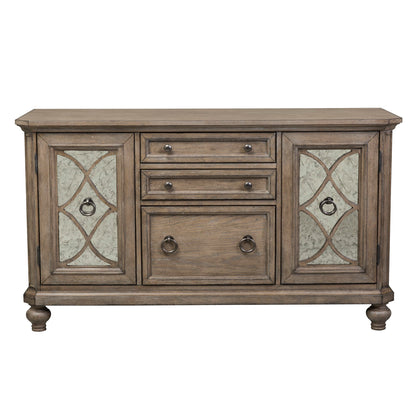 Simply Elegant - 3 Piece Home Offi Set (Desk & Hutch Set) - Light Brown - Hornell Furniture Outlet