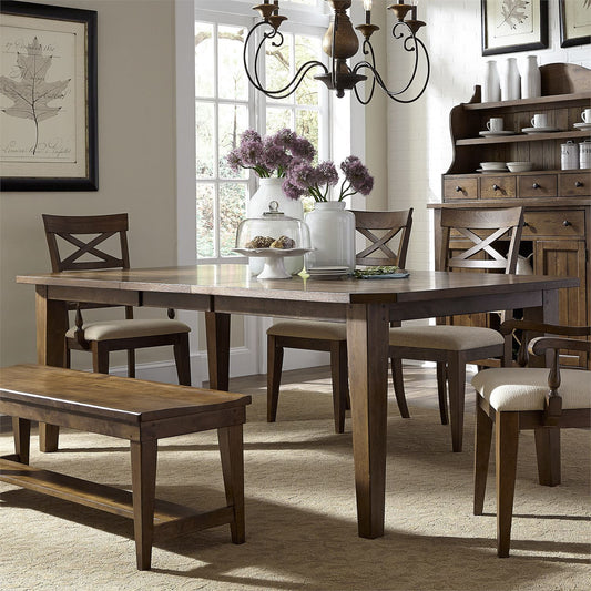 Hearthstone Ridge - Rectangular Leg Table - Dark Brown - Hornell Furniture Outlet