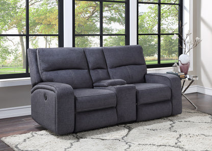 Lovell - Power Console Loveseat - Dark Gray - Hornell Furniture Outlet
