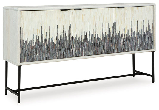 Freyton - White / Gray - Accent Cabinet - Hornell Furniture Outlet