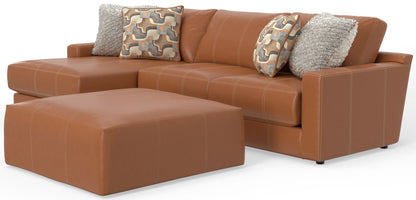 Minori - Italian Leather Sofa / Chaise And Cocktail Ottoman - Hornell Furniture Outlet