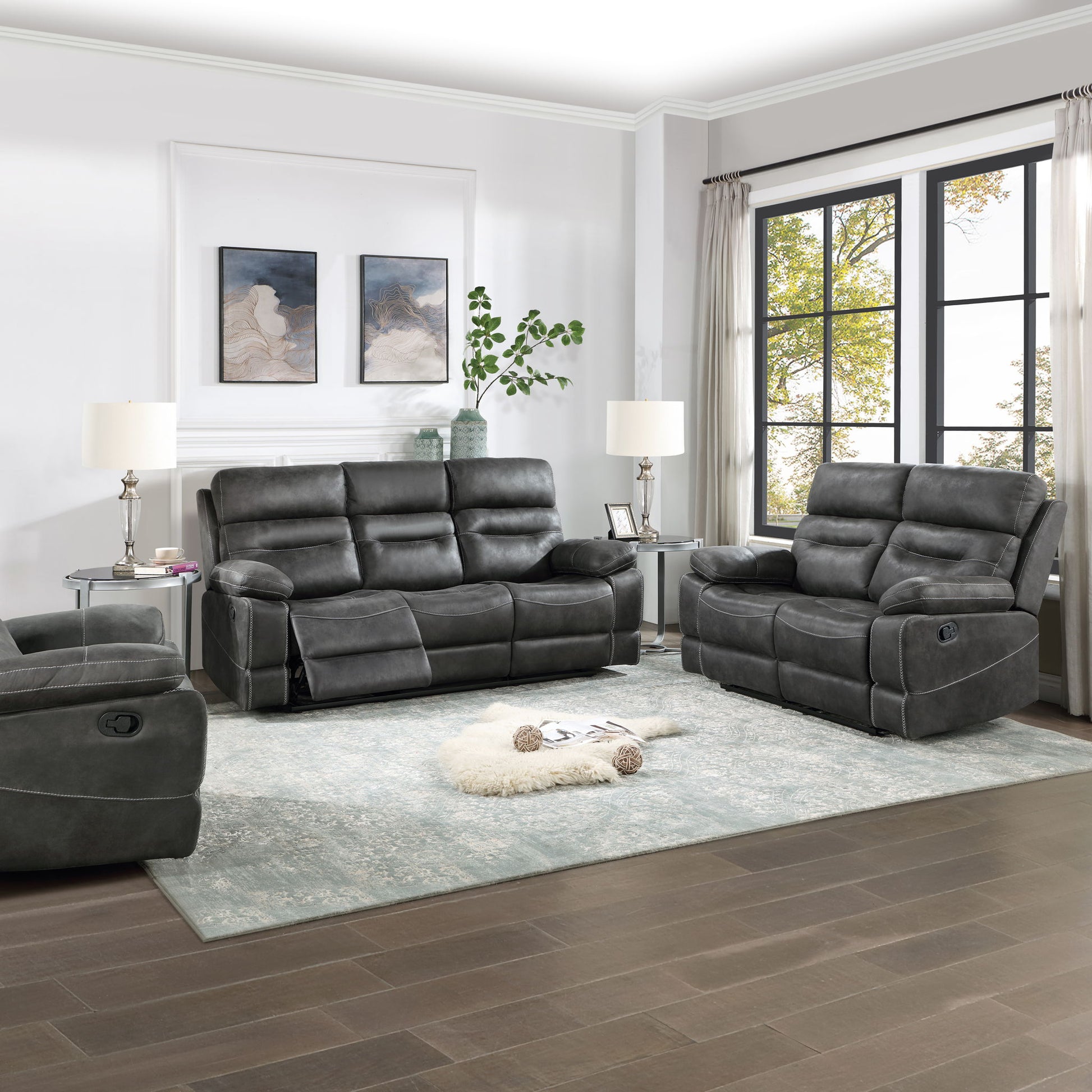 Rudger - Manual Motion Loveseat - Hornell Furniture Outlet
