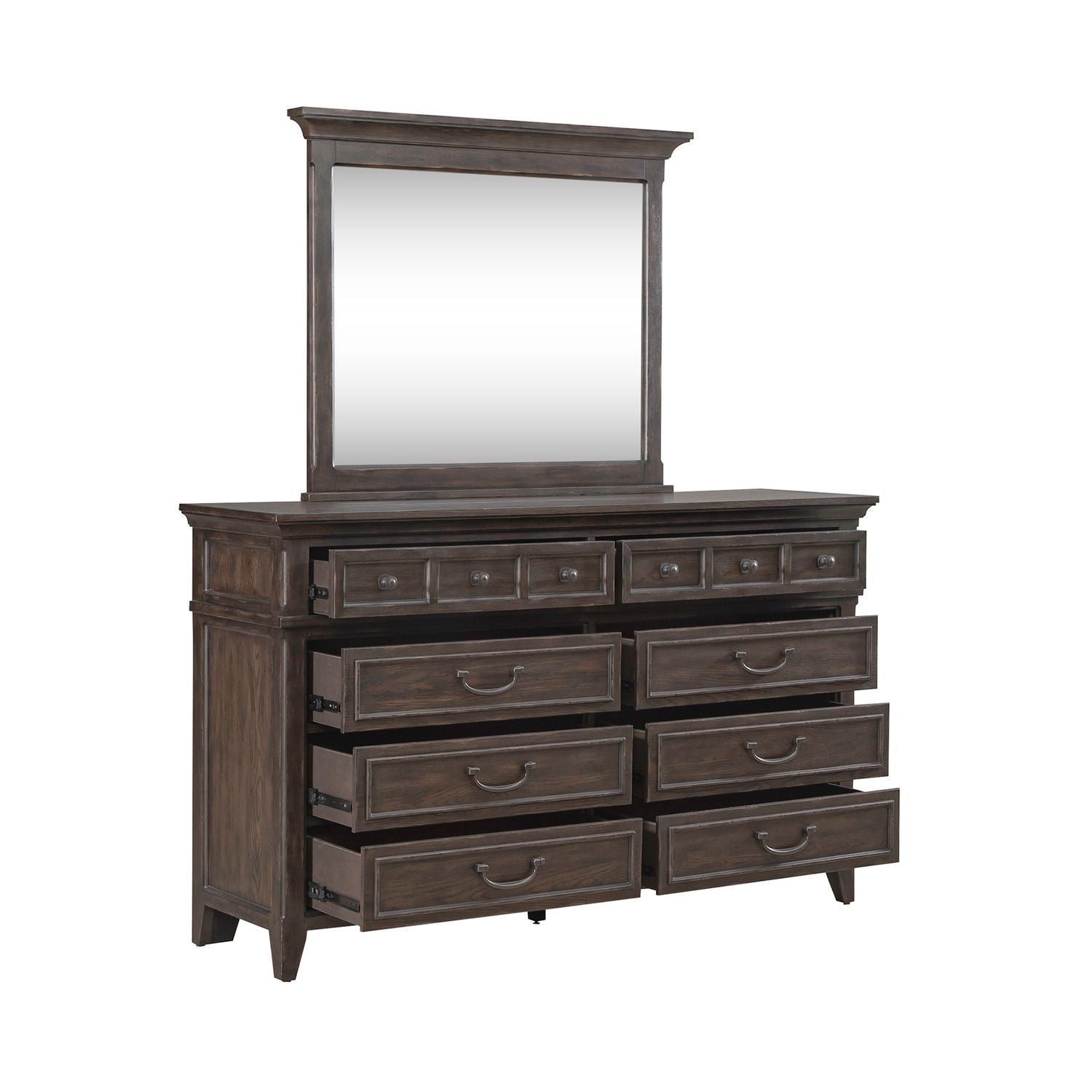 Paradise Valley - Dresser & Mirror - Dark Brown - Hornell Furniture Outlet