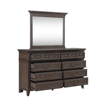 Paradise Valley - Dresser & Mirror - Dark Brown - Hornell Furniture Outlet
