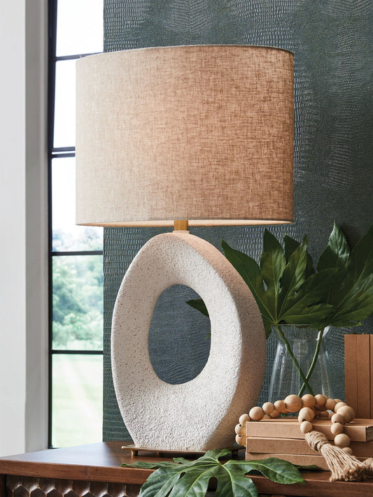 Trentlen - Cream / Gold Finish - Paper Table Lamp - Hornell Furniture Outlet