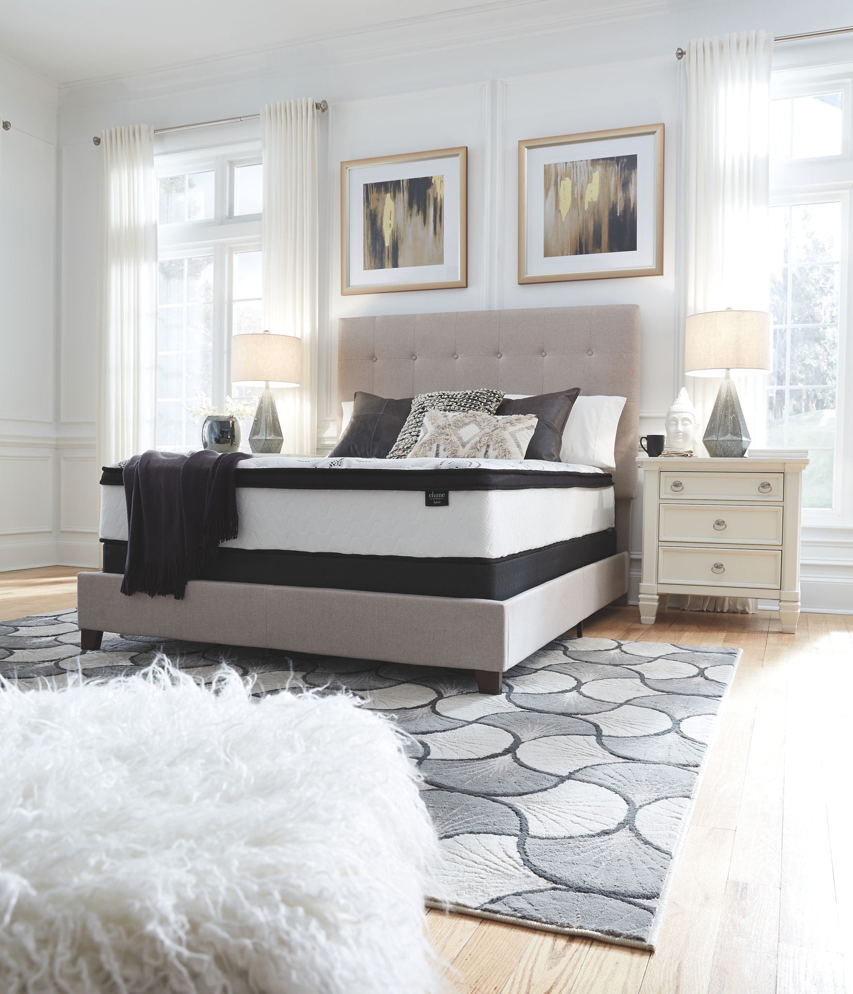 Chime 12 Inch Hybrid - Ultra Plush Hybrid Mattress - Hornell Furniture Outlet