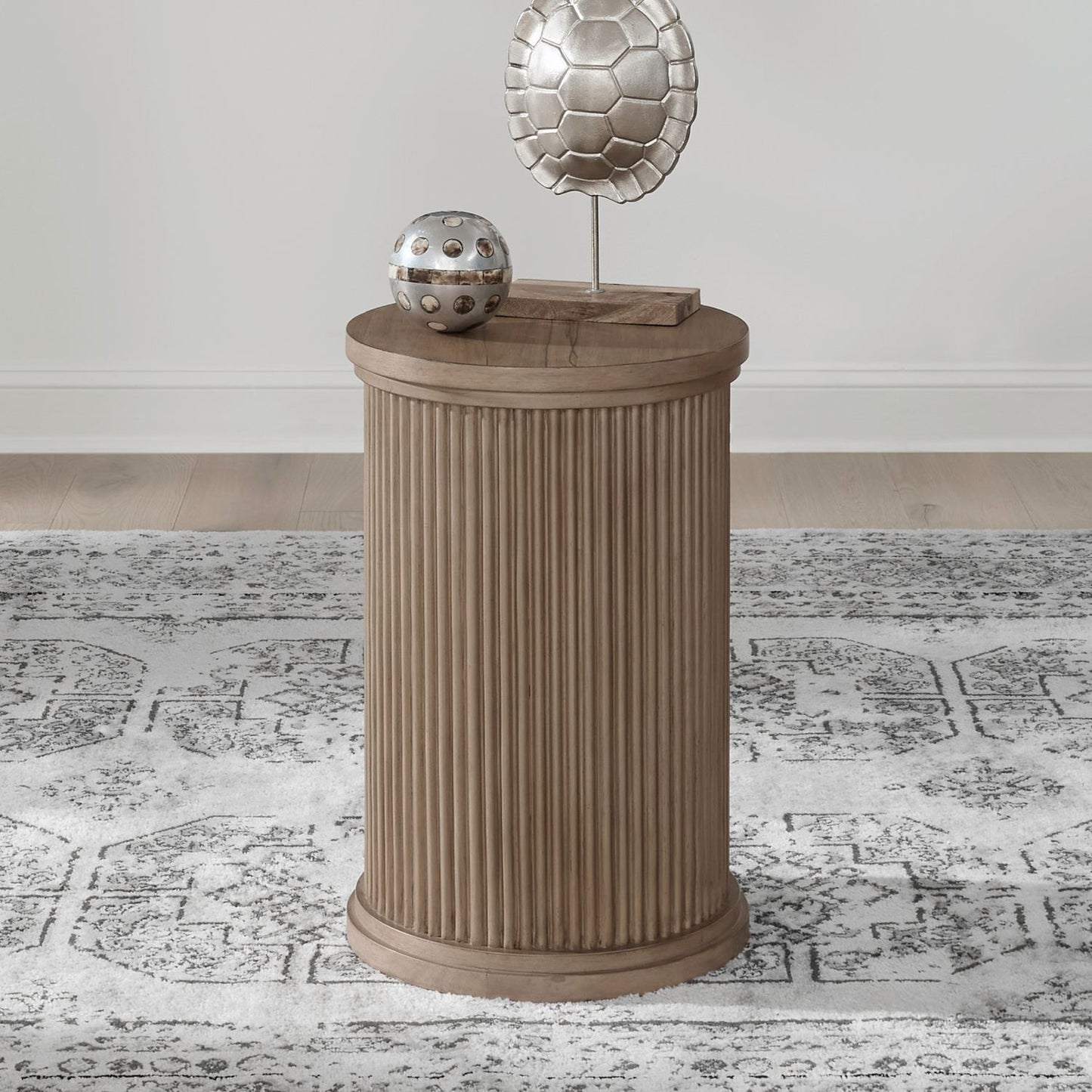 Haven Hills - Round Chairside Table - Camel Beige - Hornell Furniture Outlet