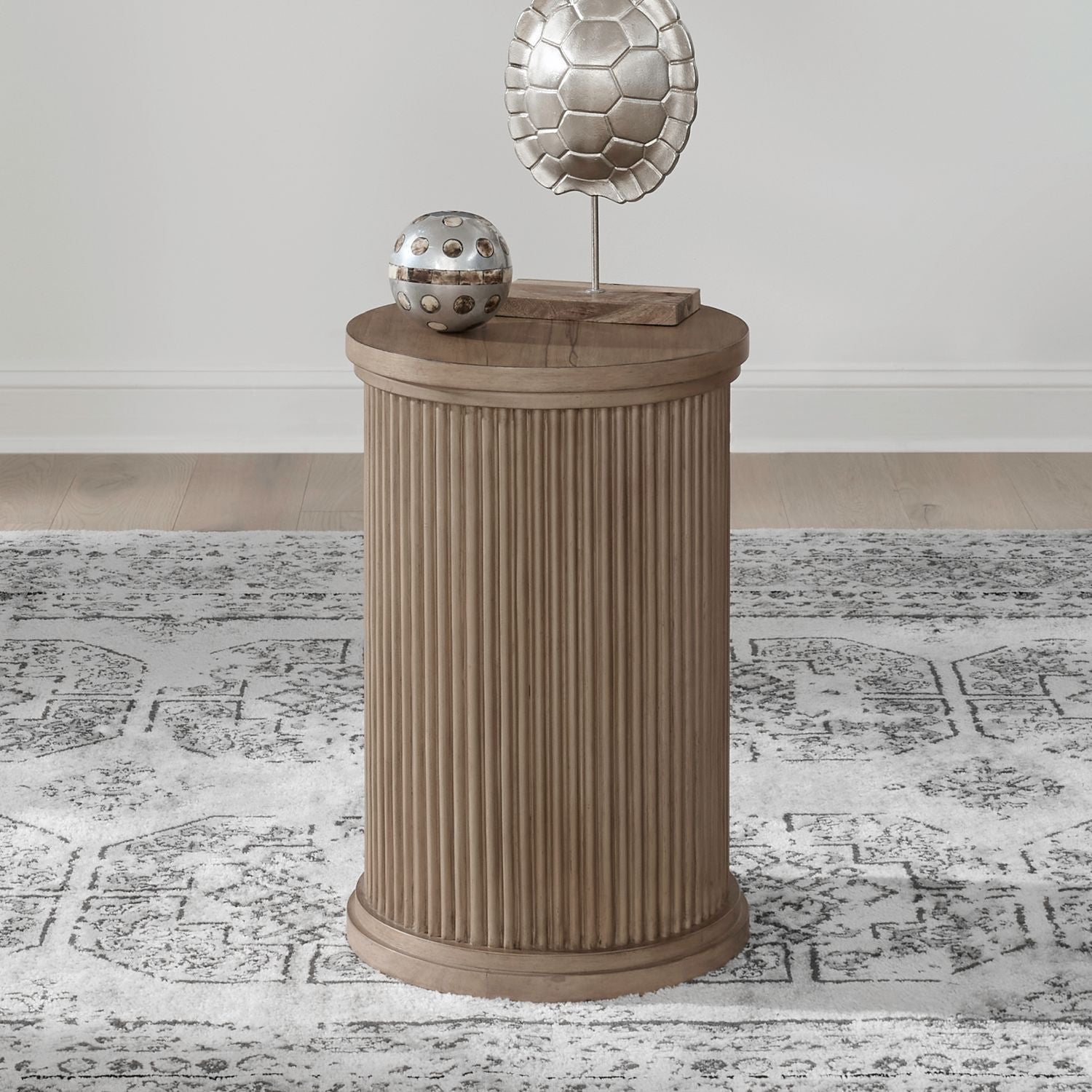 Haven Hills - Round Chairside Table - Camel Beige - Hornell Furniture Outlet