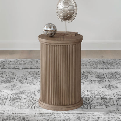 Haven Hills - Round Chairside Table - Camel Beige - Hornell Furniture Outlet