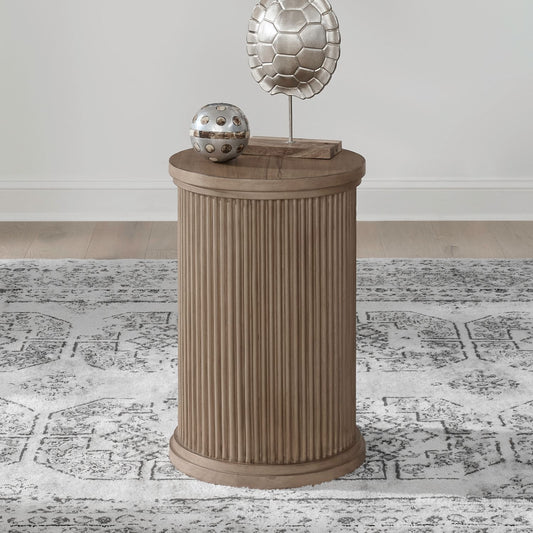 Haven Hills - Round Chairside Table - Camel Beige - Hornell Furniture Outlet