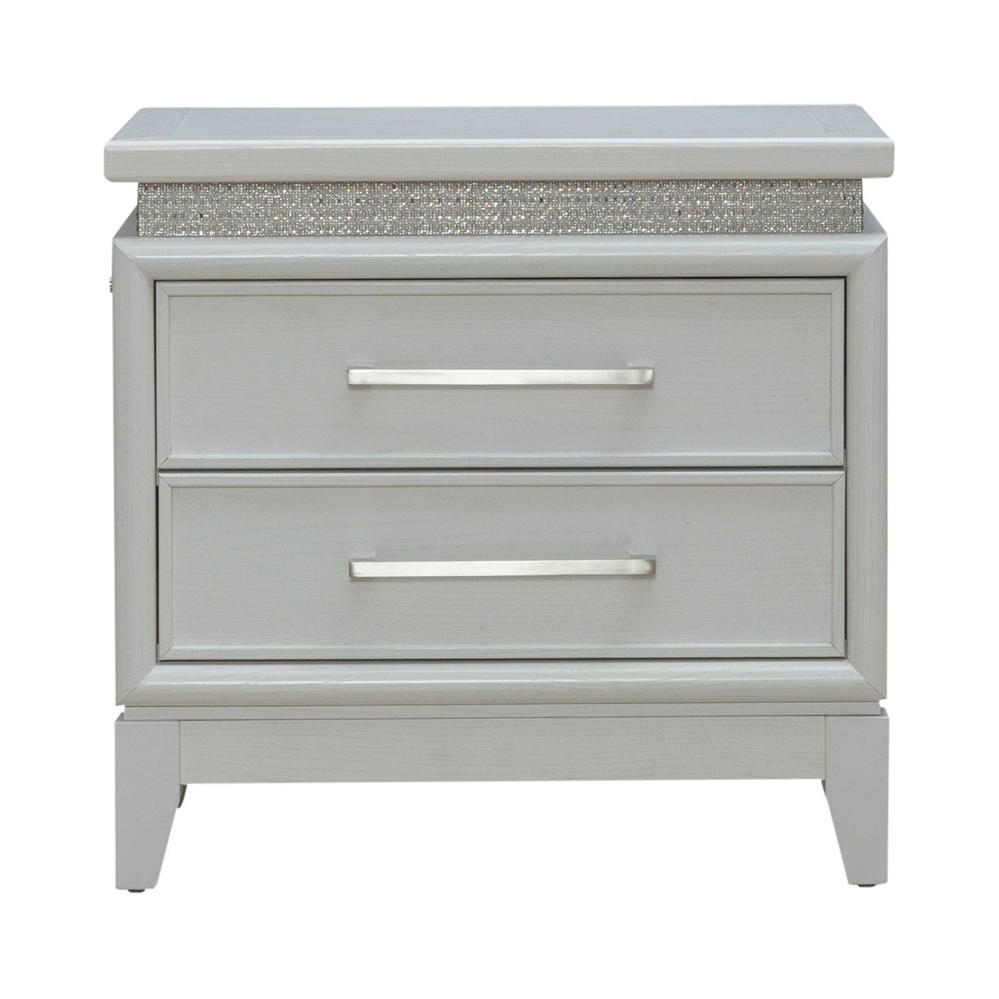 Reflections - Nightstand With Lights and Charging Station - White - Hornell Furniture Outlet