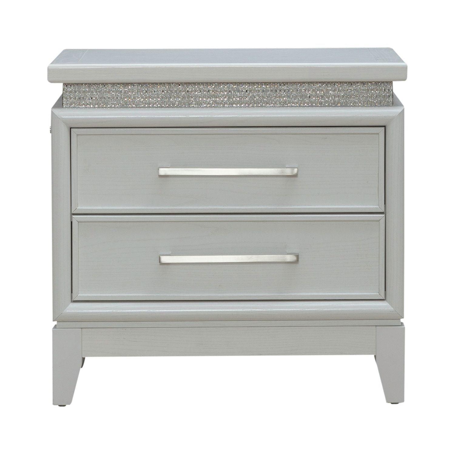 Reflections - Nightstand With Lights and Charging Station - White - Hornell Furniture Outlet