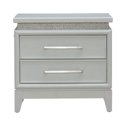 Reflections - Nightstand With Lights and Charging Station - White - Hornell Furniture Outlet