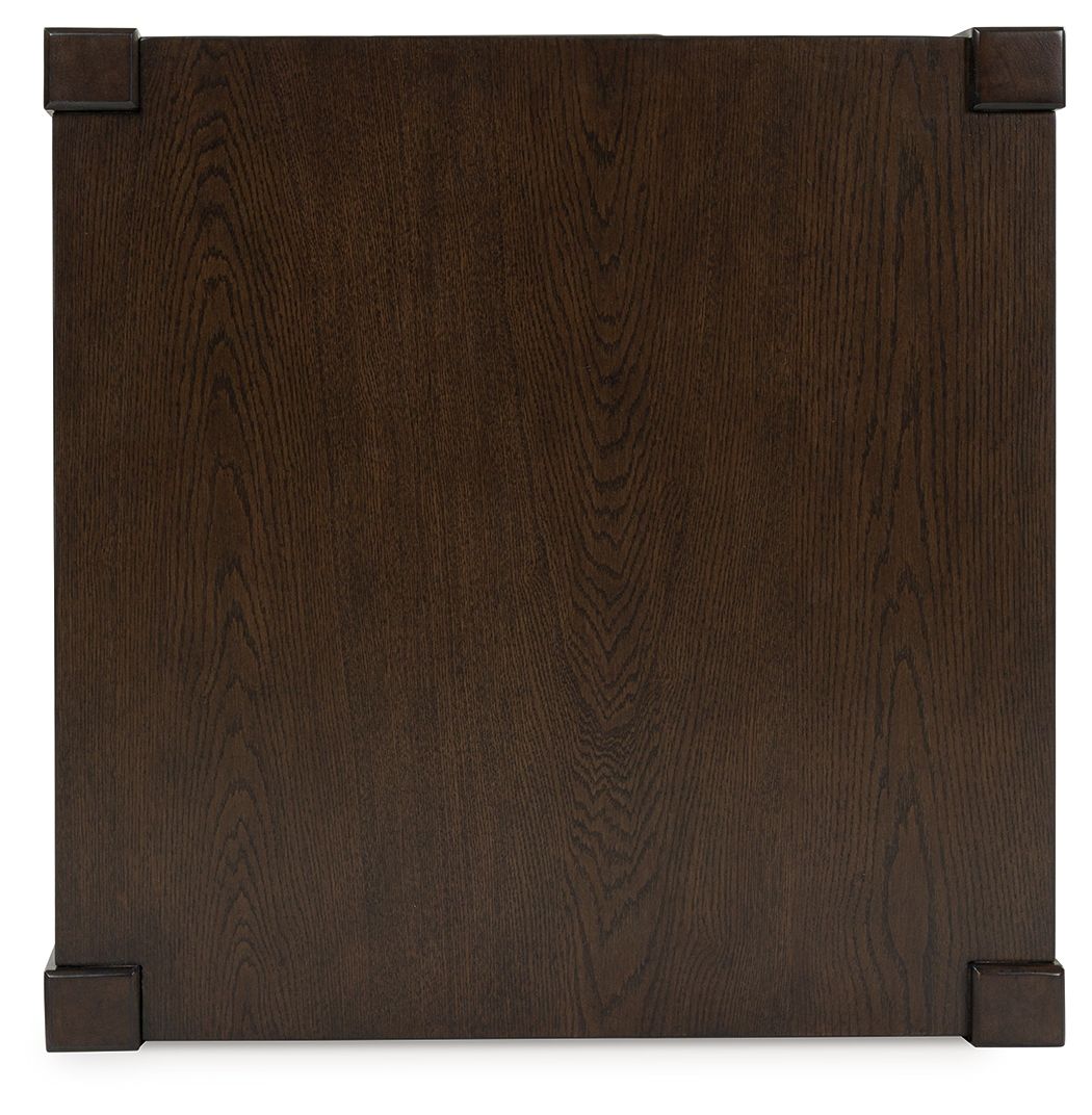 Breckington - Dark Brown - Square End Table - Hornell Furniture Outlet