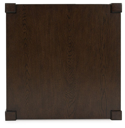Breckington - Dark Brown - Square End Table - Hornell Furniture Outlet
