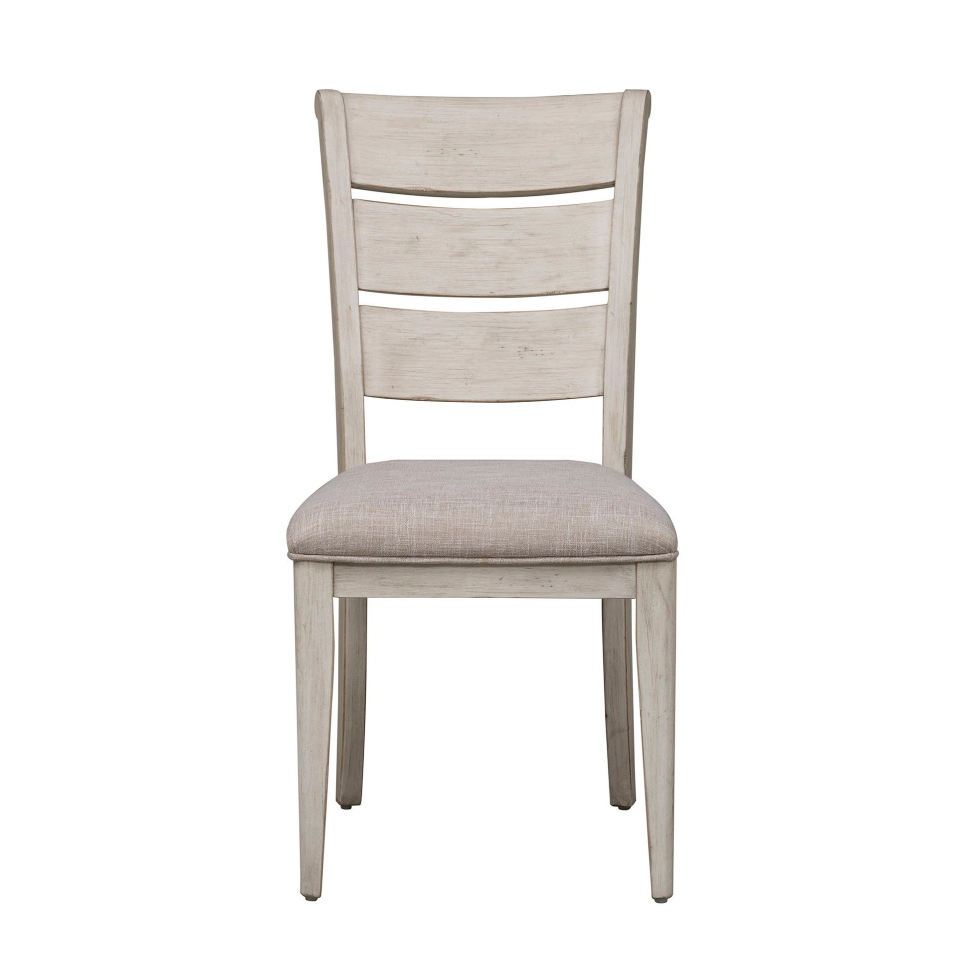 Farmhouse Reimagined - Ladder Back Upholstered Side Chair - White - Hornell Furniture Outlet